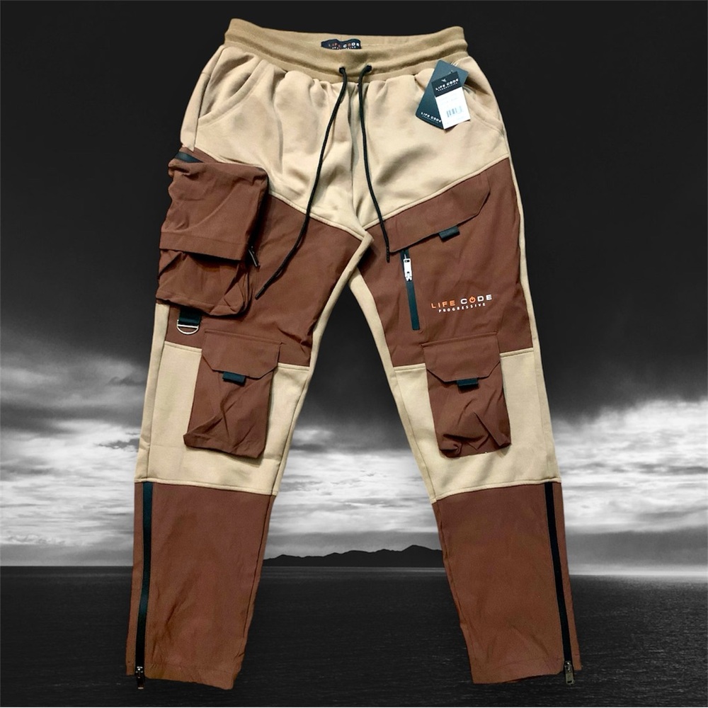 Brown Cargo Pants Size L with Multi Pockets